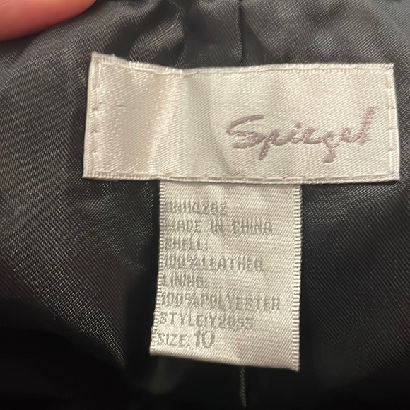 Spiegal Leather Suede Knee Length A-line Black Skirt Size 10 - Picture 3 of 11